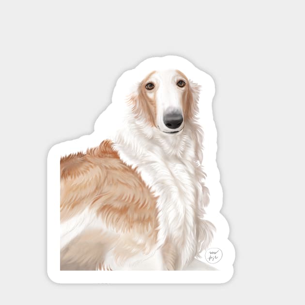 Borzoi portrait Sticker by VEROfojt